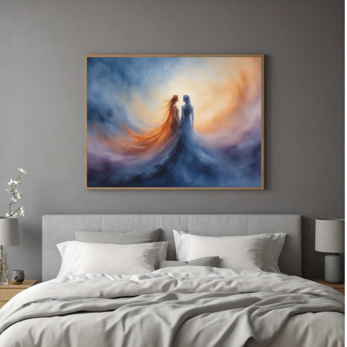 Abstract Dual Soul Wall Art | Emotional Canvas