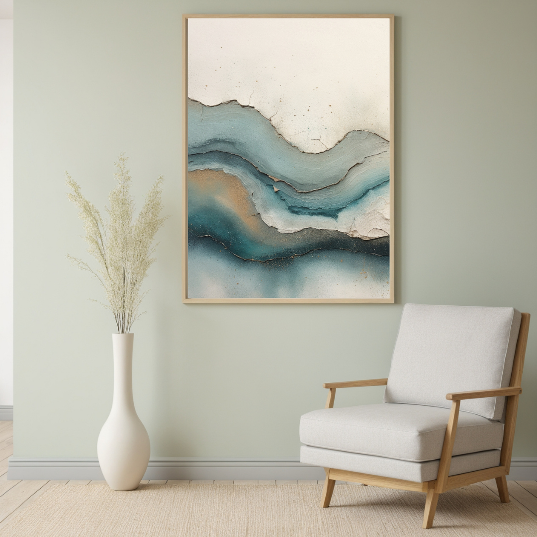 Modern Abstract Ocean Wave Wall Art