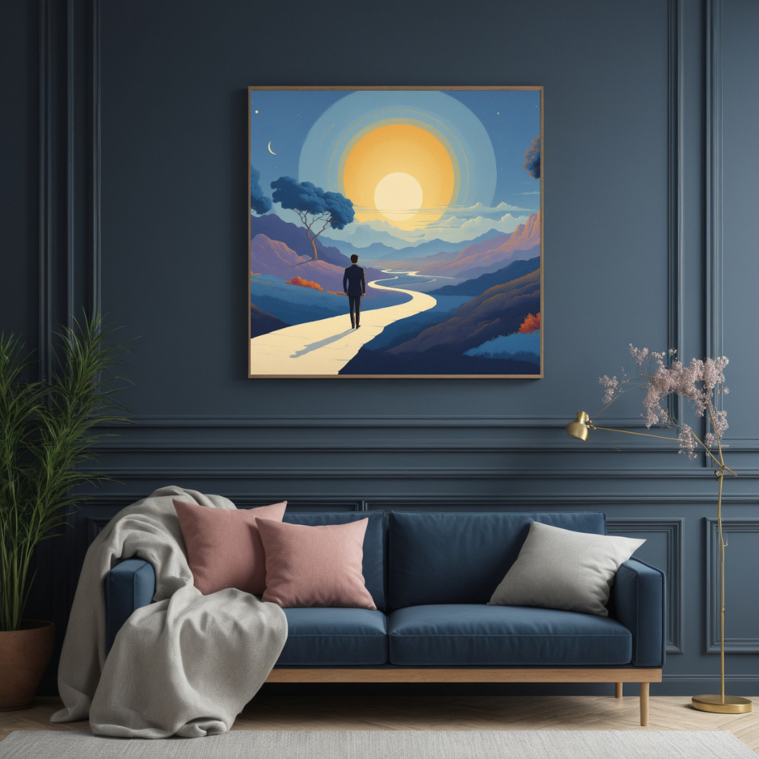Surreal Boho Landscape Wall Art | Dreamy Sunset Canvas