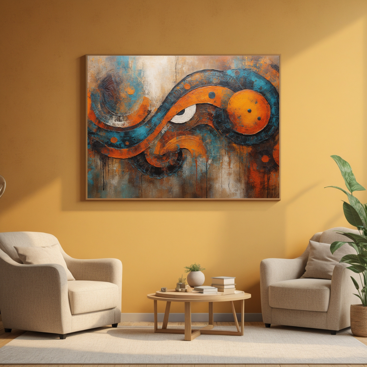 Bold Abstract Wall Art | Vibrant Wave Energy on Canvas