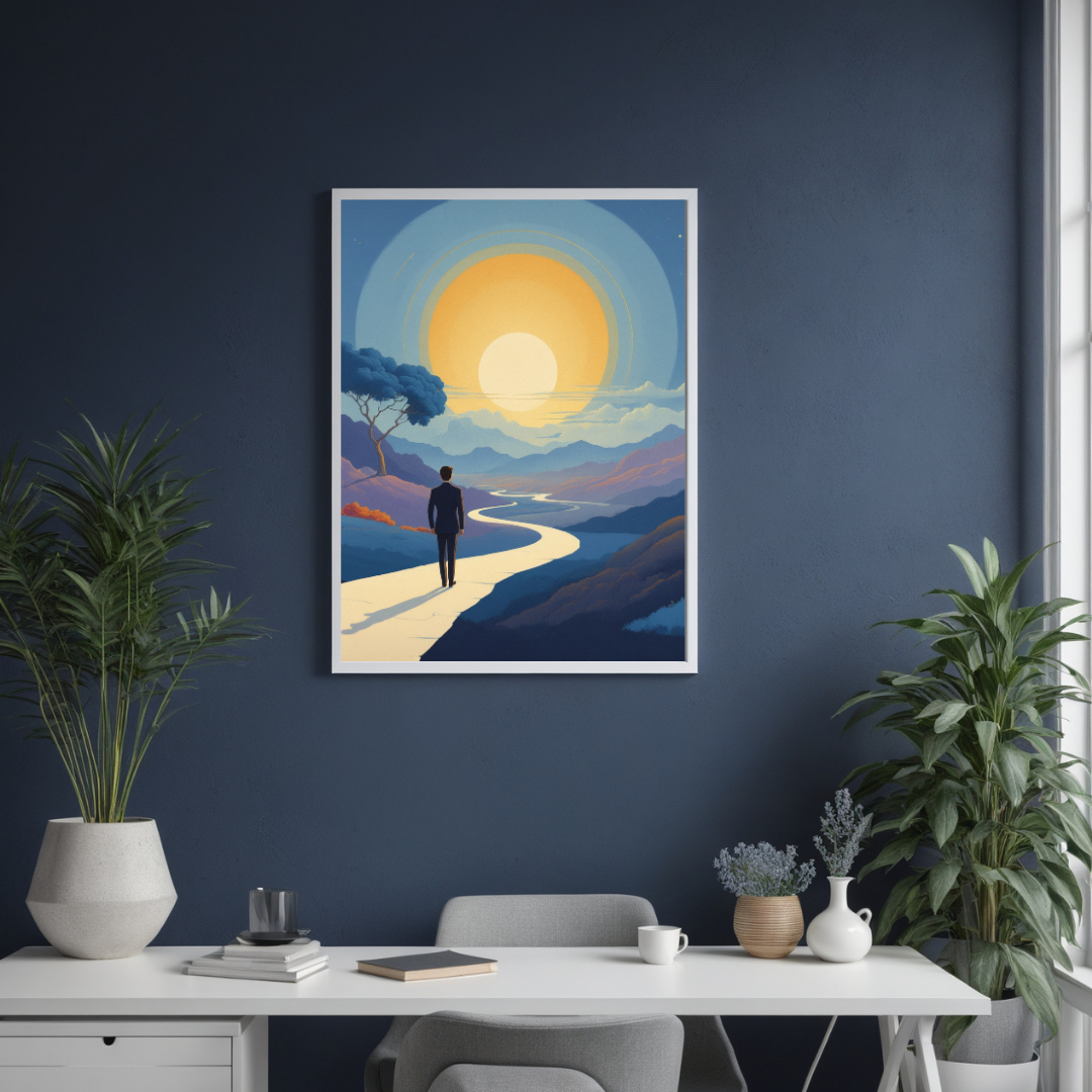 Surreal Boho Landscape Wall Art | Dreamy Sunset Canvas