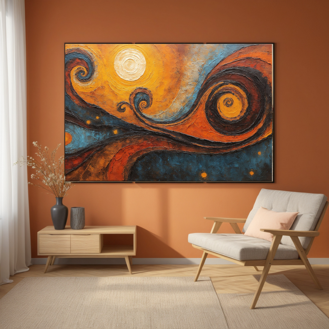 Abstract Galaxy Art | Vibrant Triptych Canvas