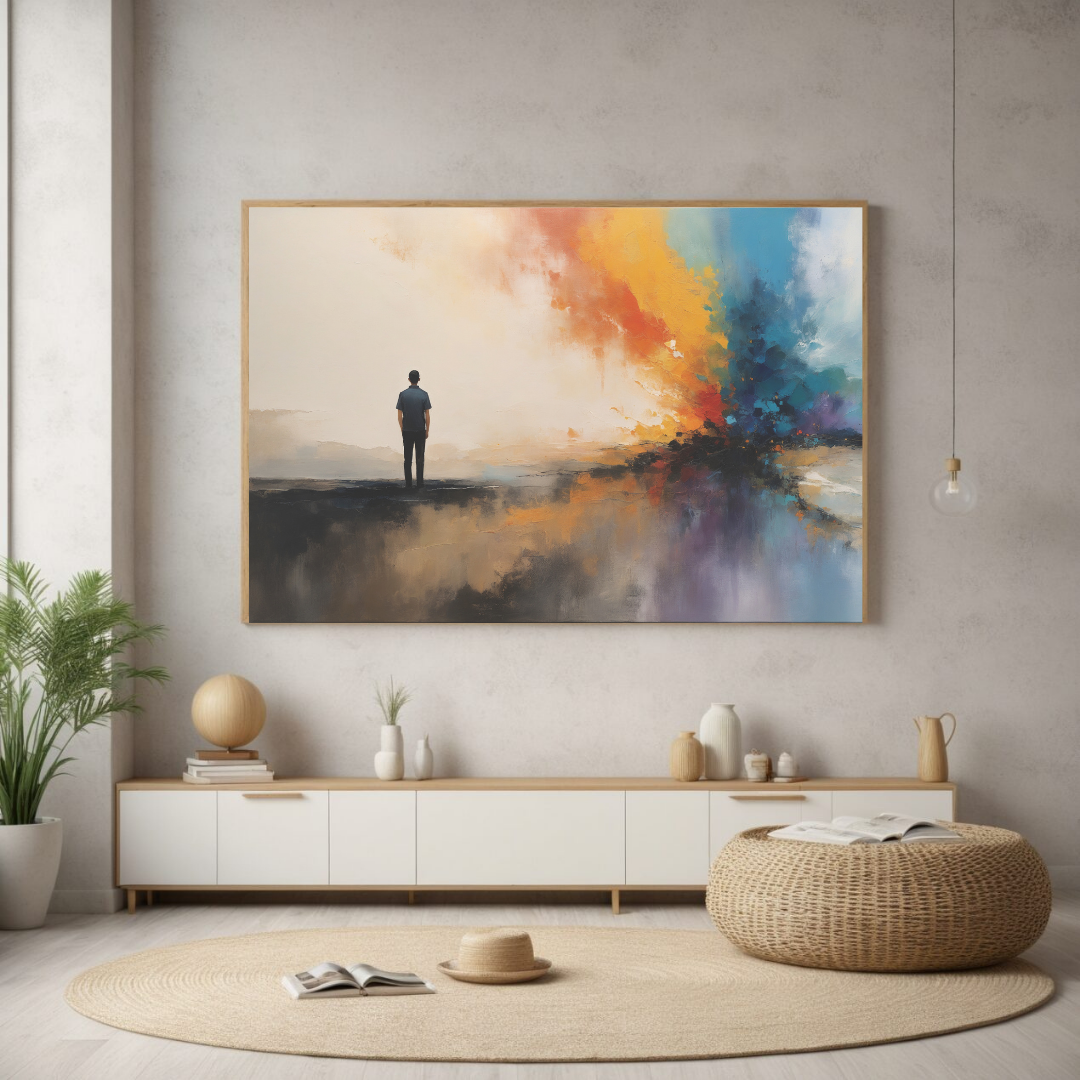 Abstract Emotional Wall Art | Large Colorful Canvas Painting