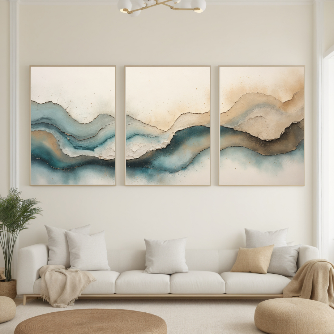 Modern Abstract Ocean Wave Wall Art