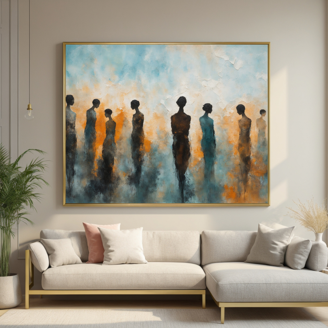 Empowered Essence | Afrocentric Minimalist Portrait on Canvas