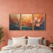 Bold Floral Abstract Wall Art | Fiery Boho Canvas