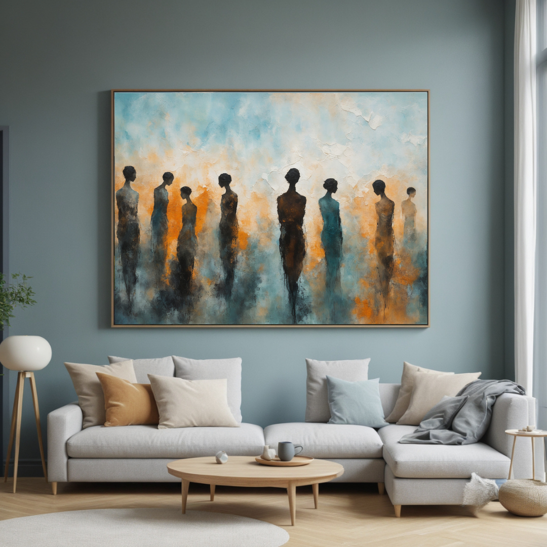 Empowered Essence | Afrocentric Minimalist Portrait on Canvas