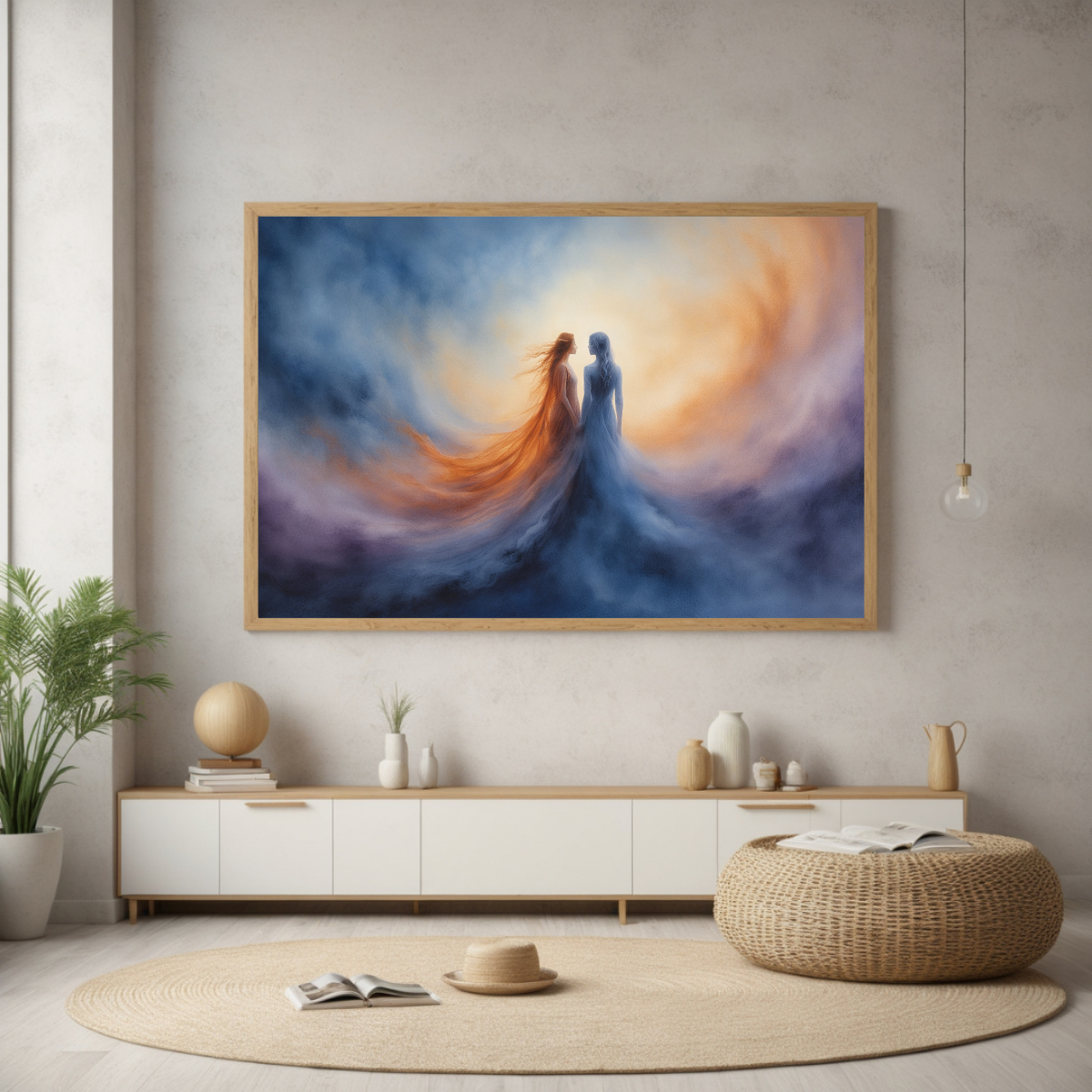 Abstract Dual Soul Wall Art | Emotional Canvas