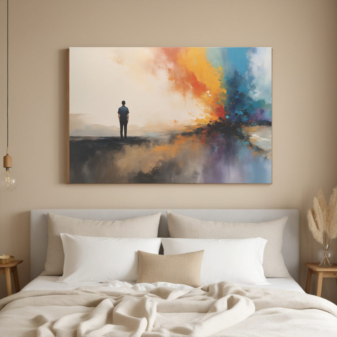 Abstract Emotional Wall Art | Large Colorful Canvas Painting