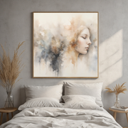 Abstract Feminine Portrait Art | Soft Boho Canvas