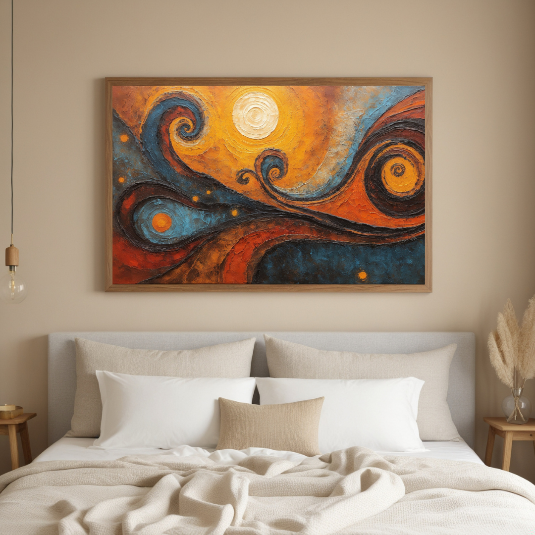 Abstract Galaxy Art | Vibrant Triptych Canvas