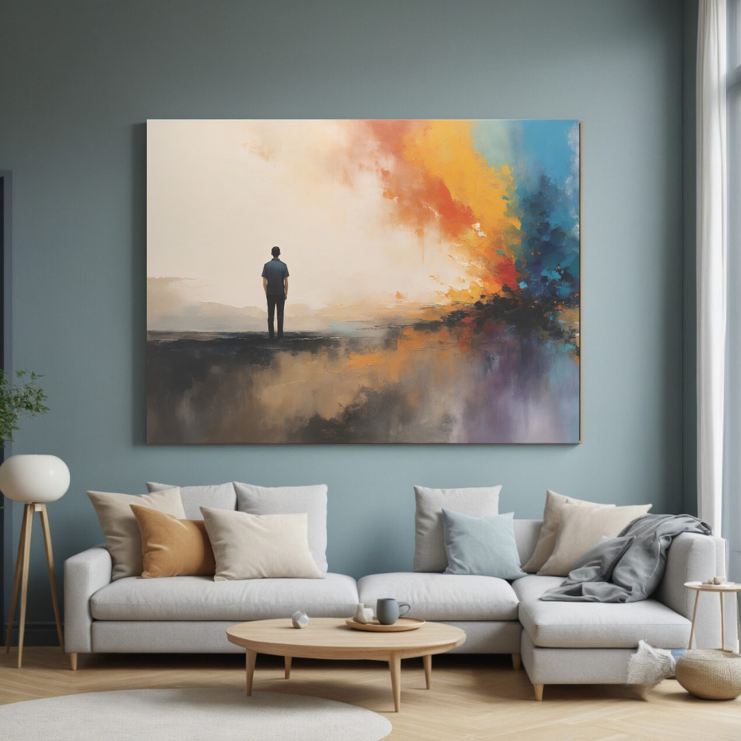 Abstract Emotional Wall Art | Large Colorful Canvas Painting