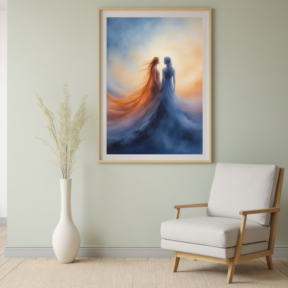 Abstract Dual Soul Wall Art | Emotional Canvas